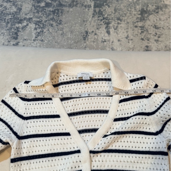 Seraphine Maternity Black and White Striped Midi Dress - Picture 3 of 11